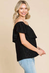 Loose Fit Off Shoulder Ruffle Tube Top