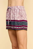 Mauve Floral Shorts
