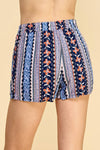 Vertical navy/rust floral