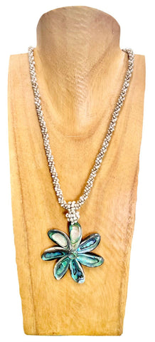 Abalone Flower Shell Necklace - Cream