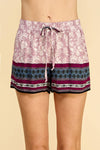 Mauve Floral Shorts