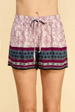 Mauve Floral Shorts