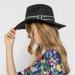 Straw Panama Hat With Aztec Band