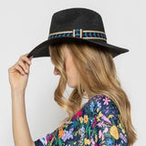 Straw Panama Hat With Aztec Band