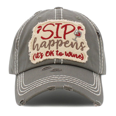 Sip Happens, It's Ok to Wine hat