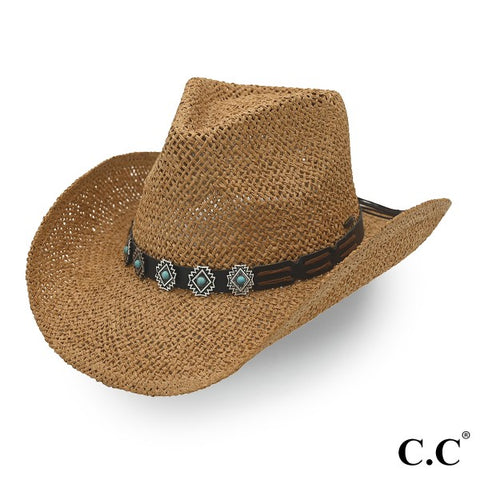 Cowboy Hat With Turquoise Charm Trim Band