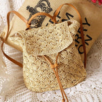 Crochet Straw Tote Backpack