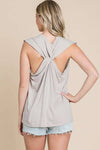 Neck Twist Drape Back Tank Top