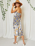 SLEEVELESS TUBE MULTI PRINT JUMPSUIT