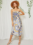 SLEEVELESS TUBE MULTI PRINT JUMPSUIT