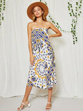 SLEEVELESS TUBE MULTI PRINT JUMPSUIT