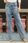 DENIM STRAIGHT CUT PANTS