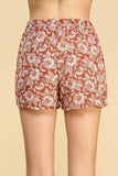 Rust/cream Floral Shorts