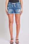 High-Rise Jean Jogger Shorts