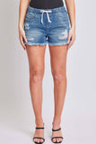 High-Rise Jean Jogger Shorts