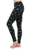 Tipsy Elves - Women's Gold Foil Clover High Waisted Leggings