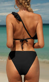 One Shoulder Ruffle Bikini- 2pc Set