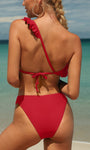 One Shoulder Ruffle Bikini- 2pc Set