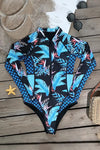Tropical Rashguard Suit- Front Zip