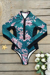 Tropical Rashguard Suit- Front Zip