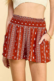 Rust and Cream Shorts