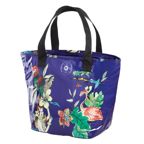 Hula Flamingos & Parrots Blue Cooler Bag