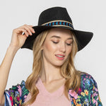 Straw Panama Hat With Aztec Band