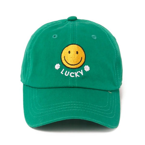 Lucky Embroidered Smile Baseball Cap