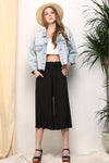 SMOCKED WAIST GAUCHO PANTS