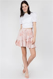 BLUSH ELASTIC WAIST LAYERED RUFFLE SKIRT