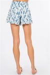 IVORY/BLUE FLORAL MERROW DETAIL SHORT