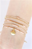 PINK CAST METAL CLAM SHAPE CHARM BRACELET SET