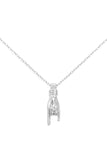 SILVER PEACE FINGER SIGN NECKLACE