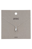 SILVER PEACE FINGER SIGN NECKLACE