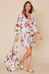 Coral Fish Tunic Shirt Dress with Pockets