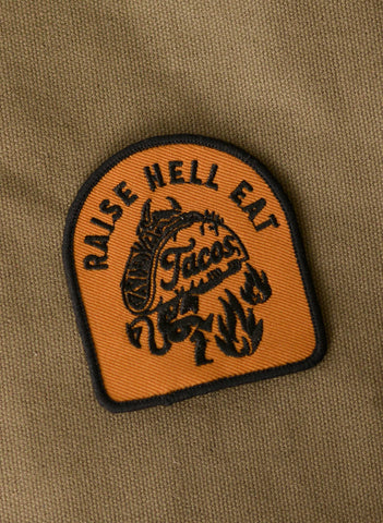 Pyknic - Raise Hell Eat Tacos Iron-On Embroidered Patch