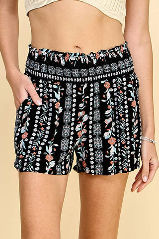 Winslow Collection - FLORAL PRINT SMOCKED CREPON SHORTS